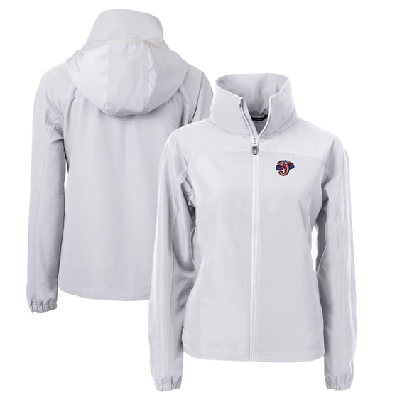 Women's Cutter & Buck Gray Jacksonville Jumbo Shrimp Charter Eco Recycled Full-Zip Jacket