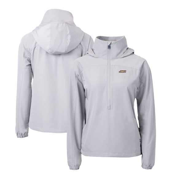 Women's Cutter & Buck Gray James Madison Dukes Charter Eco Recycled Half-Zip Anorak Jacket