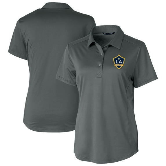 Women's-Cutter & Buck Gray LA Galaxy Prospect Eco Textured Stretch Recycled Polo