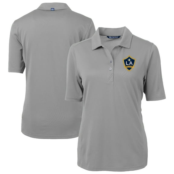 Women's-Cutter & Buck Gray LA Galaxy Virtue Eco Pique Recycled Polo