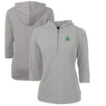 thumbnail image 1 of Women's Cutter & Buck Gray Marshall Thundering Herd Vault Virtue Eco Pique Recycled Half-Zip Pullover Hoodie, 1 of 3