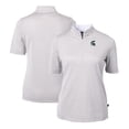 thumbnail image 1 of Women's Cutter & Buck  Gray Michigan State Spartans DryTec Virtue Eco Pique Stripe Recycled Polo, 1 of 3