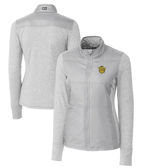 Women's Cutter & Buck Gray Missouri Tigers Vault Stealth Hybrid Quilted Full-Zip Jacket