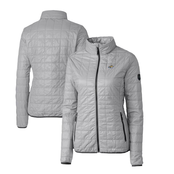 Women's Cutter & Buck Gray Montana State Bobcats Rainier Eco Insulated Puffer Full-Zip Jacket