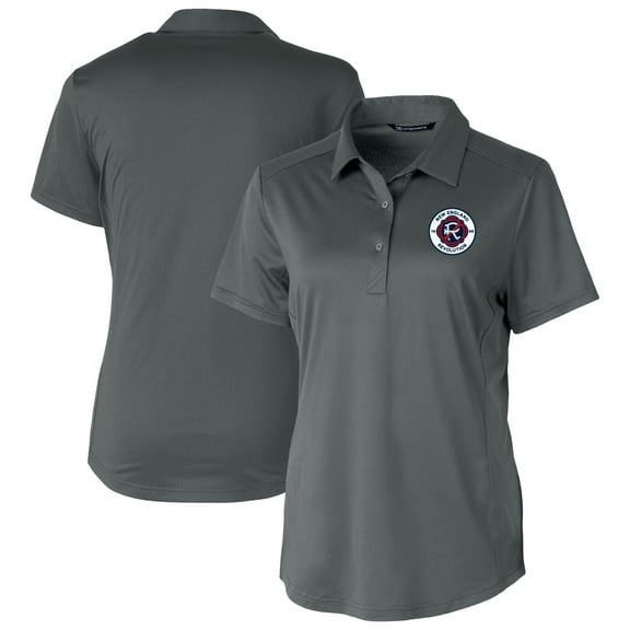 Women's-Cutter & Buck Gray New England Revolution Prospect Eco Textured Stretch Recycled Polo