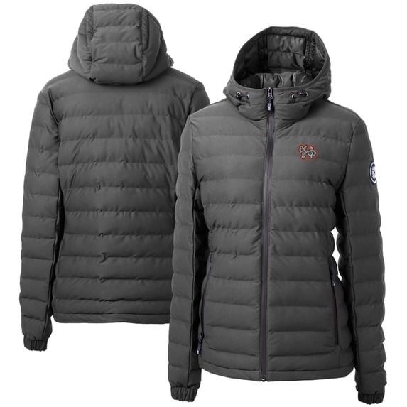 Women's Cutter & Buck Gray Norfolk Tides Mission Ridge Repreve Puffer Full-Zip Jacket