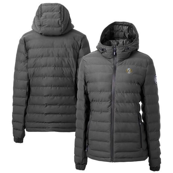 Women's Cutter & Buck Gray North Carolina Tar Heels Vault Mission Ridge Repreve Eco Insulated Long Puffer Jacket