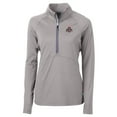thumbnail image 1 of Women's Cutter & Buck Gray Ohio State Buckeyes Adapt Eco Knit Half-Zip Pullover Jacket, 1 of 1