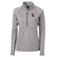 thumbnail image 1 of Women's Cutter & Buck Gray Ole Miss Rebels Adapt Eco Knit Half-Zip Pullover Jacket, 1 of 1