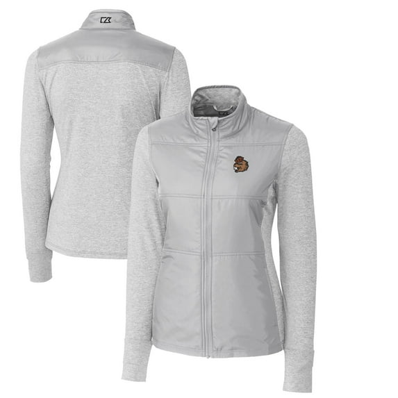 Women's Cutter & Buck Gray Oregon State Beavers Vault Stealth Hybrid Quilted Full-Zip Jacket