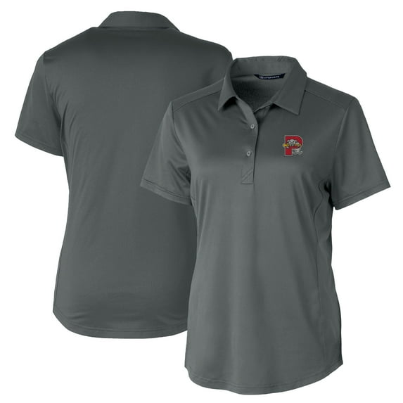 Women's Cutter & Buck Gray Portland Sea Dogs Prospect Textured Stretch Polo