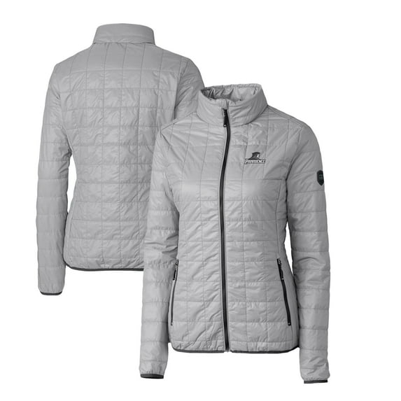 Women's Cutter & Buck Gray Providence Friars Rainier Eco Insulated Puffer Full-Zip Jacket