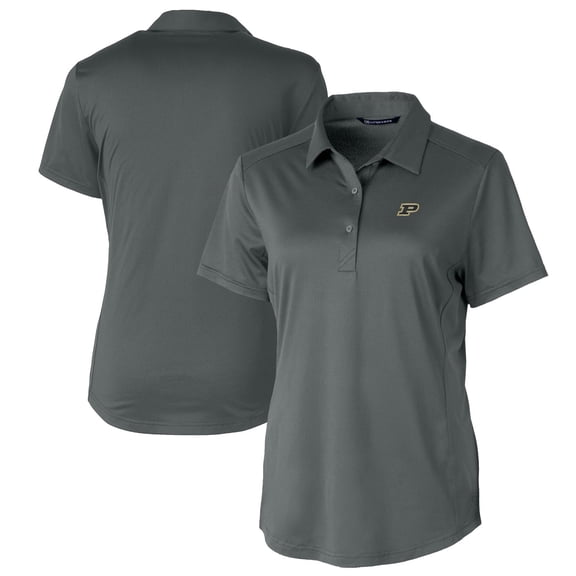 Women's Cutter & Buck Gray Purdue Boilermakers Prospect Textured Stretch Polo