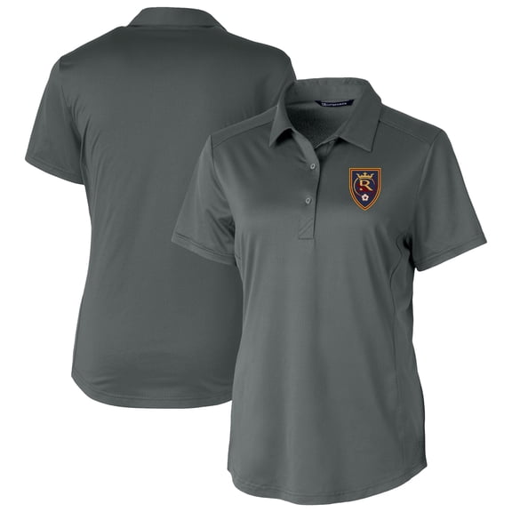 Women's-Cutter & Buck  Gray Real Salt Lake Prospect Eco Textured Stretch Recycled Polo
