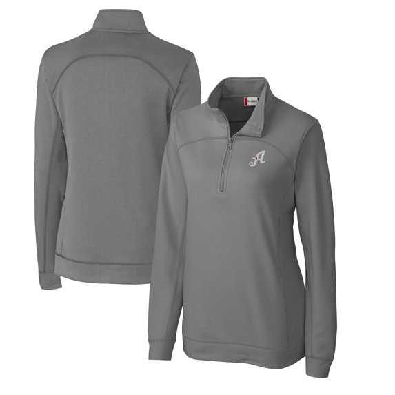 Women's Cutter & Buck Gray Reno Aces Clique Helsa Performance Half-Zip Sweatshirt