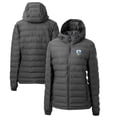 thumbnail image 1 of Women's Cutter & Buck  Gray San Diego Chargers Throwback Logo Mission Ridge Repreve Eco Insulated Full-Zip Puffer Jacket, 1 of 3