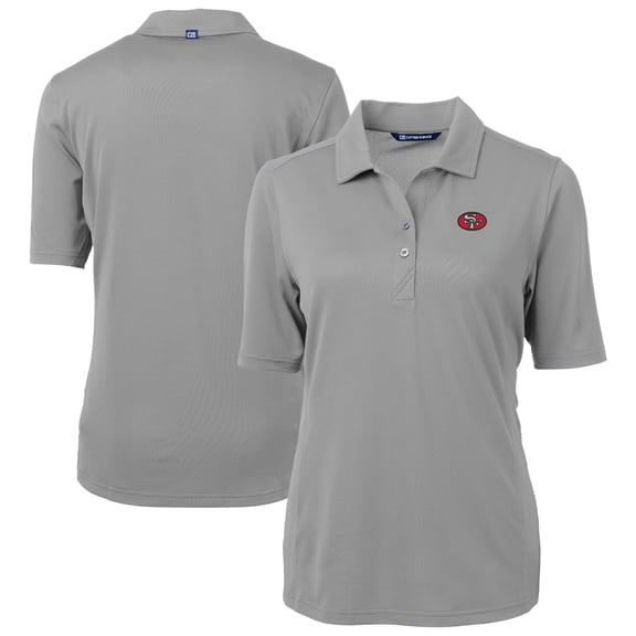 Women's Cutter & Buck Gray San Francisco 49ers Virtue Eco Pique Recycled DryTec Polo