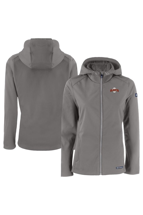 Women's Cutter & Buck Gray San Francisco Giants Evoke Eco Softshell Recycled Full-Zip Jacket