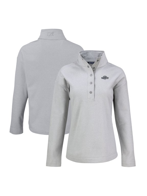 Women's Cutter & Buck Gray San Francisco Giants Hunts Point Eco Half-Snap Jacket