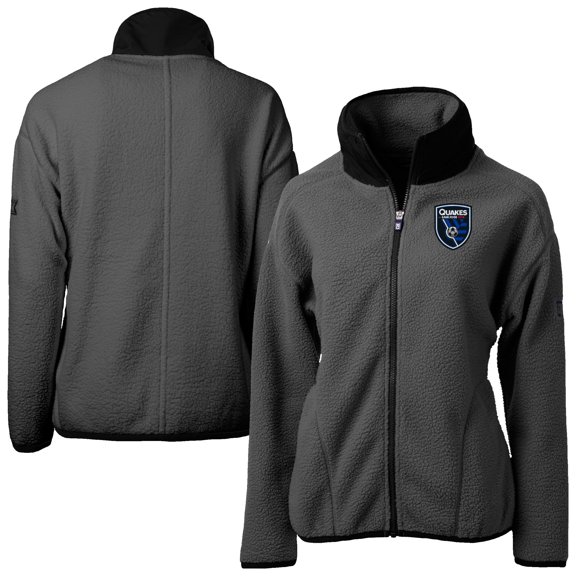 Women's Cutter & Buck Gray San Jose Earthquakes Cascade Eco Fleece Full-Zip Jacket