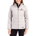 thumbnail image 1 of Women's Cutter & Buck Gray Santa Clara Broncos Evoke Hybrid Softshell Recycled Full-Zip Hooded Jacket, 1 of 2