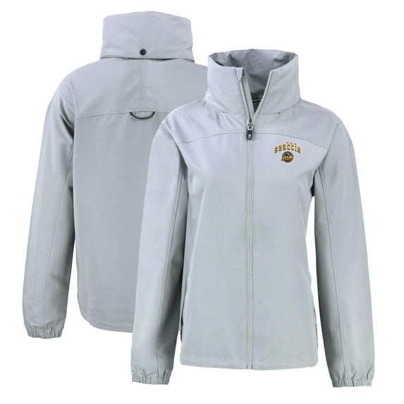 Women's Cutter & Buck Gray Seattle Mariners City Connect Charter Eco Recycled Full-Zip Jacket
