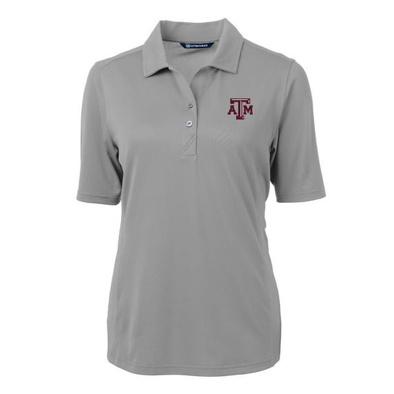 Women's Cutter & Buck Gray Texas A&M Aggies Virtue Eco Pique Recycled Polo