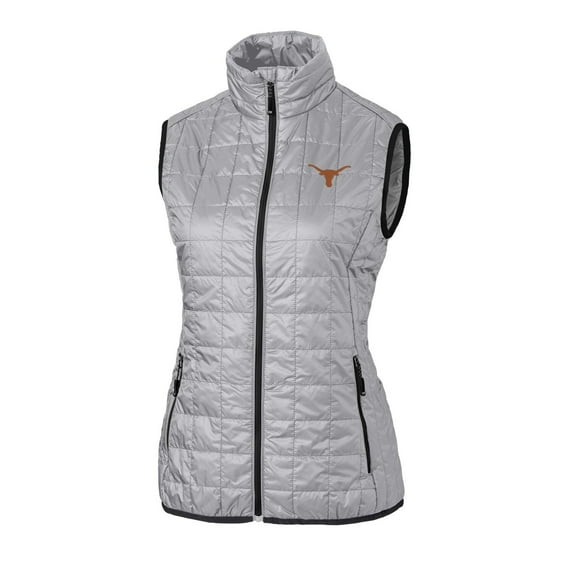 Women's Cutter & Buck Gray Texas Longhorns Rainier PrimaLoft Eco Full-Zip Vest