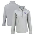 thumbnail image 1 of Women's Cutter & Buck Gray Texas Rangers Hunts Point Eco Half-Snap Jacket, 1 of 3