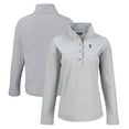 thumbnail image 1 of Women's Cutter & Buck Gray Texas Rangers Hunts Point Eco Half-Snap Jacket, 1 of 3