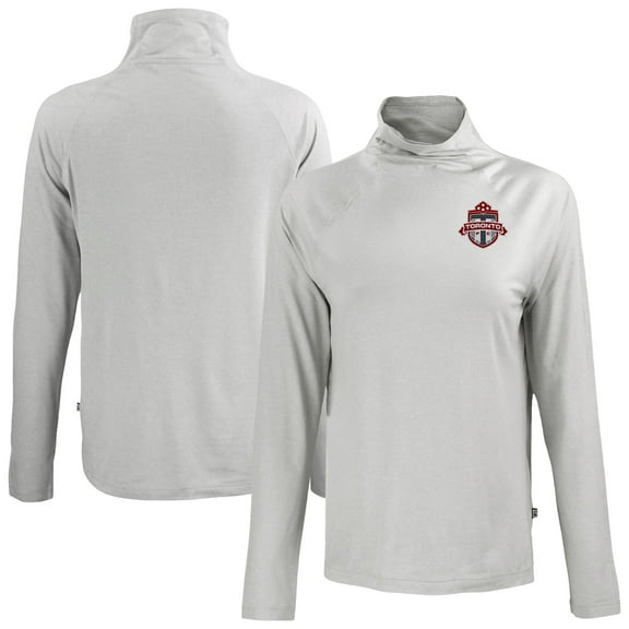 Women's-Cutter & Buck  Gray Toronto FC Coastline Epic Comfort Eco Recycled Funnel-Neck Top