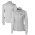 thumbnail image 1 of Women's Cutter & Buck Gray Tulane Green Wave Vault Stealth Hybrid Quilted Full-Zip Jacket, 1 of 3
