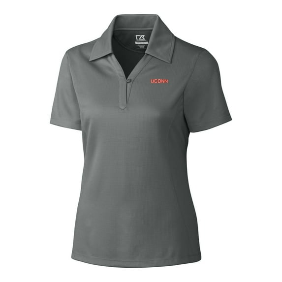 Women's Cutter & Buck Gray UConn Huskies Wordmark DryTec Genre Polo