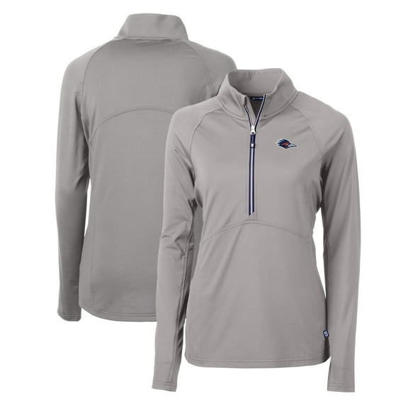 Women's Cutter & Buck Gray UTSA Roadrunners Adapt Eco Knit Stretch Recycled Half-Zip Pullover Top