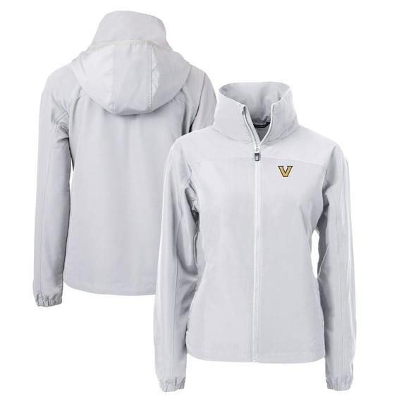 Women's Cutter & Buck Gray Vanderbilt Commodores Charter Eco Recycled Full-Zip Jacket