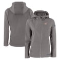 thumbnail image 1 of Women's Cutter & Buck  Gray Washington Nationals City Connect Evoke Eco Softshell Recycled Full-Zip Hoodie Jacket, 1 of 3