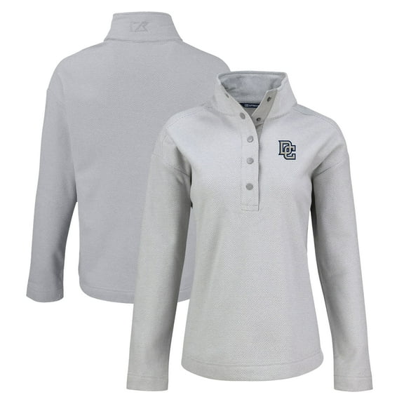 Women's Cutter & Buck Gray Washington Nationals Hunts Point Eco Half-Snap Jacket