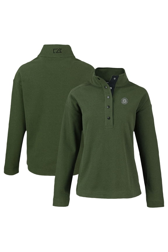 Women's Cutter & Buck Green Seattle Mariners Hunts Point Eco Half-Snap Jacket