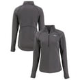 thumbnail image 1 of Women's Cutter & Buck Heather Black Baltimore Ravens  Peshastin Eco Fleece Recycled Tri-Blend Raglan Half-Zip Jacket, 1 of 3