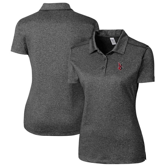 Women's Cutter & Buck Heather Black Indianapolis Indians Clique Charge Active Polo