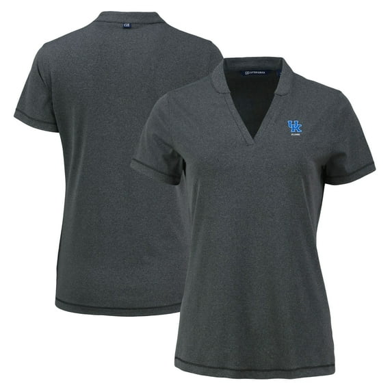 Women's Cutter & Buck Heather Black Kentucky Wildcats Alumni Forge Heathered Stretch Blade Top