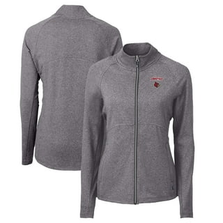 Women's Cutter & Buck Gray Louisville Cardinals Adapt Eco Knit Hybrid Recycled Full-Zip Hoodie Size: Extra Large
