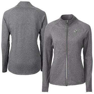 Women's Cutter & Buck Heather Black Miami Dolphins Adapt Eco Knit Heather Full-Zip Jacket