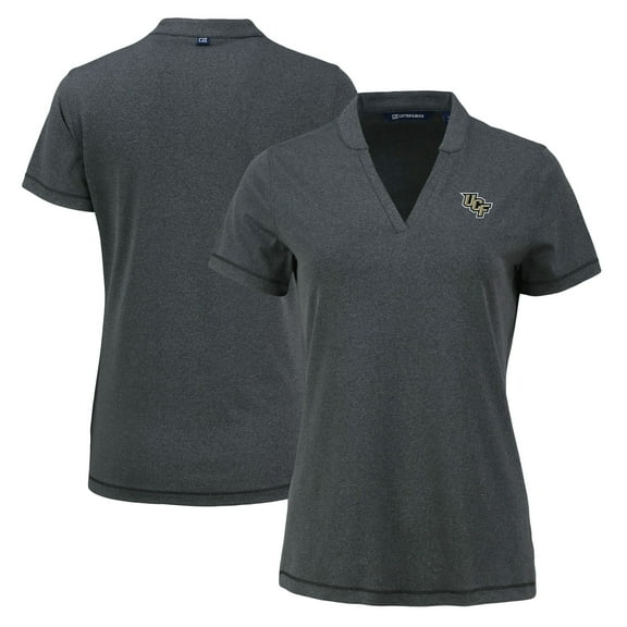 Women's Cutter & Buck Heather Black UCF Knights  Forge Heathered Stretch Blade Top