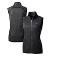thumbnail image 1 of Women's Cutter & Buck Heather Charcoal Alabama Crimson Tide Mainsail Basic Sweater-Knit Full-Zip Vest, 1 of 3