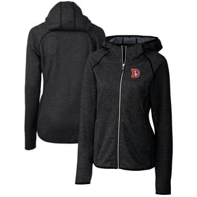 Women's Cutter & Buck Heather Charcoal Denver Broncos Throwback Logo Mainsail Full-Zip Jacket
