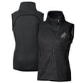 thumbnail image 1 of Women's Cutter & Buck  Heather Charcoal ETSU Buccaneers Vault Mainsail Sweater-Knit Full-Zip Asymmetrical Vest, 1 of 3