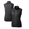 thumbnail image 1 of Women's Cutter & Buck Heather Charcoal Florida Gators Mainsail Basic Sweater-Knit Full-Zip Vest, 1 of 3