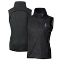 thumbnail image 1 of Women's Cutter & Buck  Heather Charcoal Kansas State Wildcats Vault Mainsail Sweater-Knit Full-Zip Asymmetrical Vest, 1 of 3