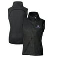 thumbnail image 1 of Women's Cutter & Buck Heather Charcoal Northwestern Wildcats Mainsail Sweater-Knit Full-Zip Vest, 1 of 3